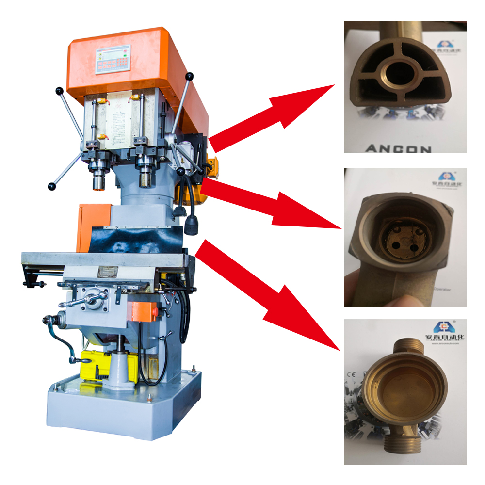 Máquina compuesta manual de doble husillo para procesamiento de metales
